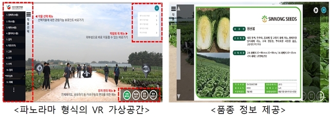 전시포 : VR 가상공간, 품종 정보 등을 통한 전시작물 소개