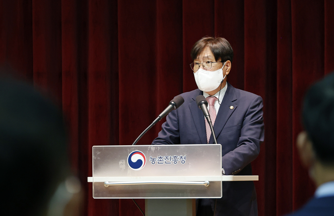 조재호 제31대 농촌진흥청장이 취임사를 하고 있다.
