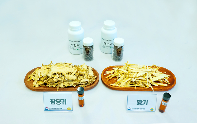 <strong>참당귀‧황기 절편과 인체적용시험 약</strong>